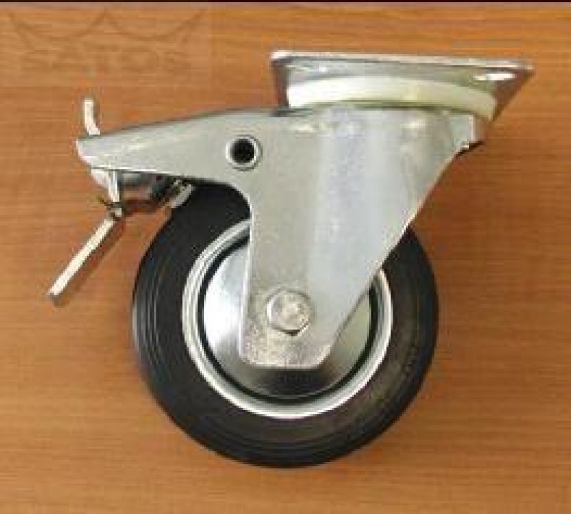 kolečko zátěžové gumové pr.80mm otočné s plot 40kg+brzda