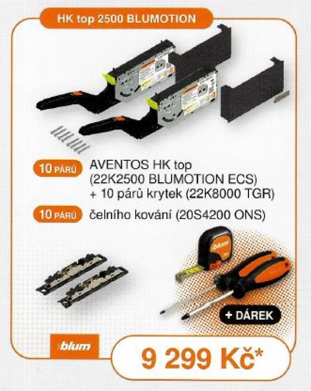AKCE BLUM BALÍČEK č.3 - AVENTOS HK TOP ČERNÝ ONYX