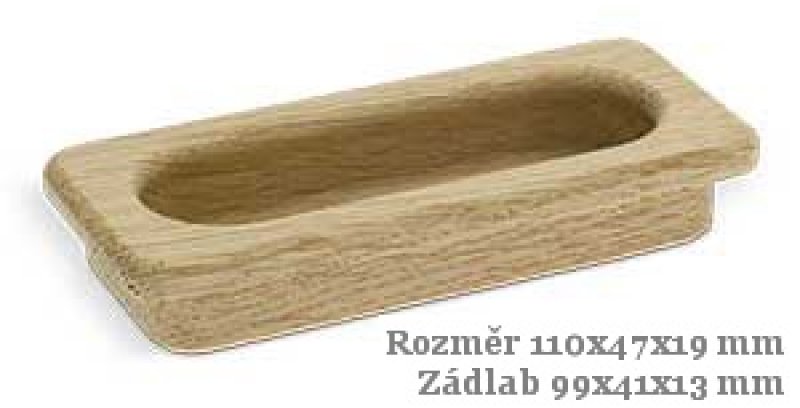 úchytka M30 mušle DUB surová