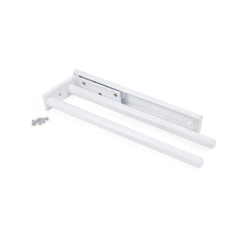 Výsuvný věšák na útěrky 310mm, 2 ramena, bílý