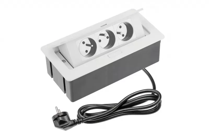 Výklopná zásuvka SOFT 3x230V BÍLÁ