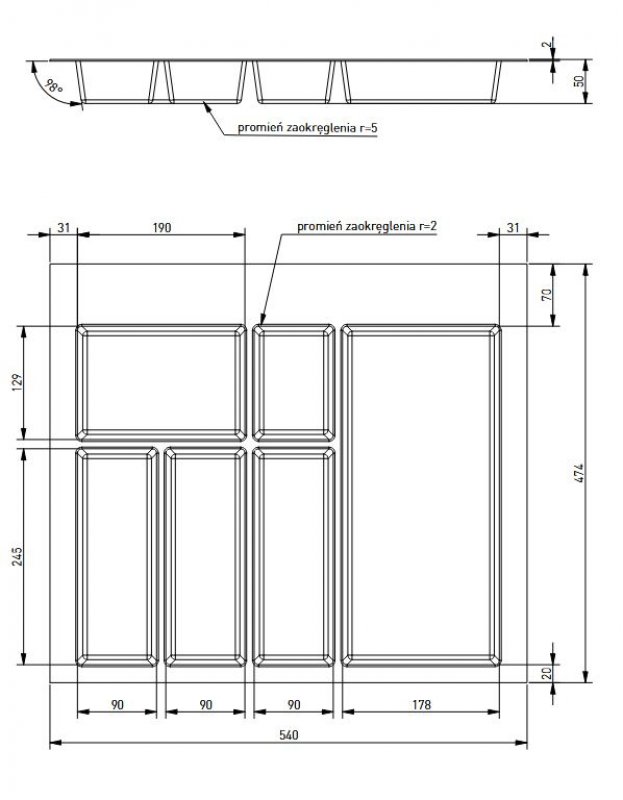 příborník AXISPACE 474x474 do 60cm ANTRACIT