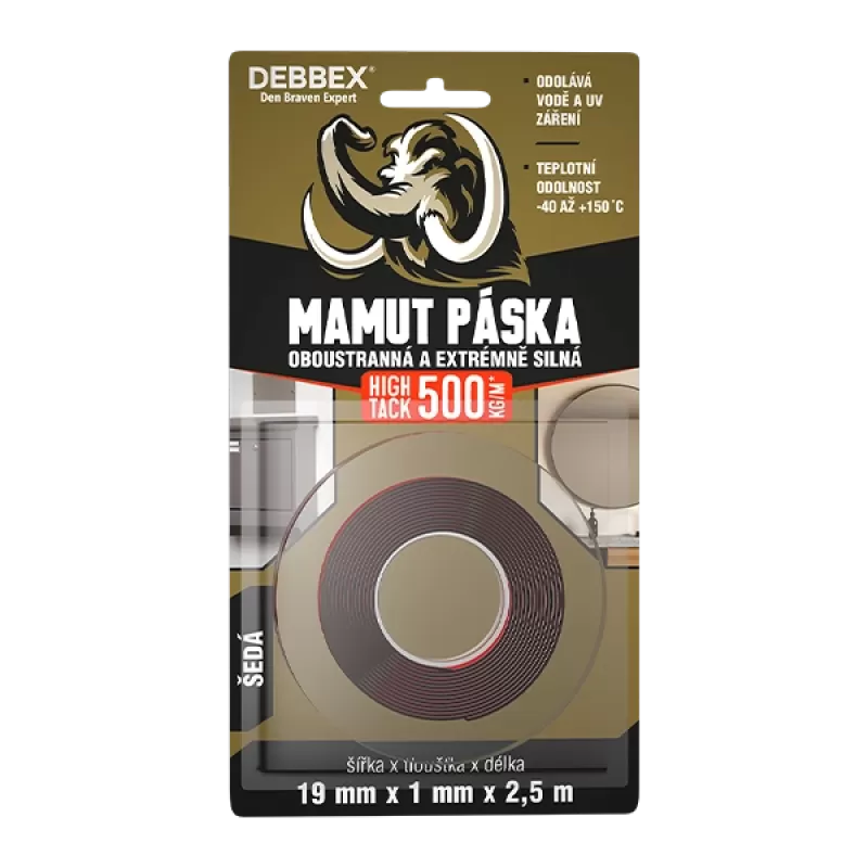 Oboustranná a extrémně silná MAMUT PÁSKA HIGH TACK 19mm, 2,5m