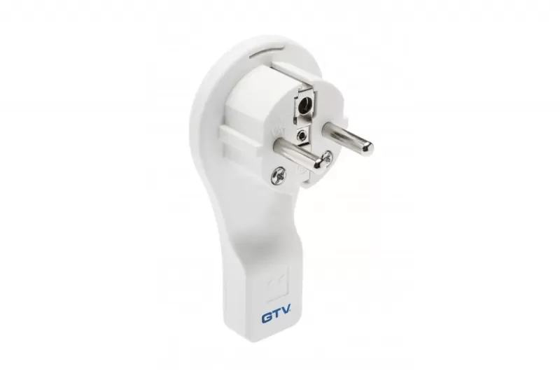 Vidlice plochá 230V/16A bílá
