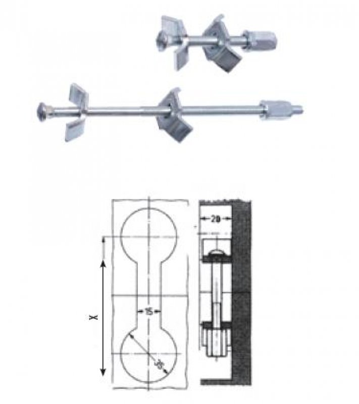 spojovací šroub na pracovní desky M6x150mm