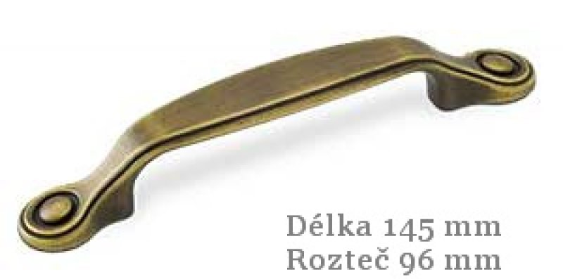 úchytka 1985-145 ZN31 staromosaz brinýr kartáčovany