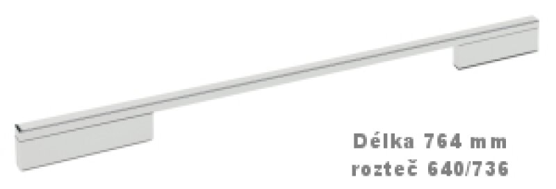 úchytka 2110 Zn1 chrom lesklý 640/736mm