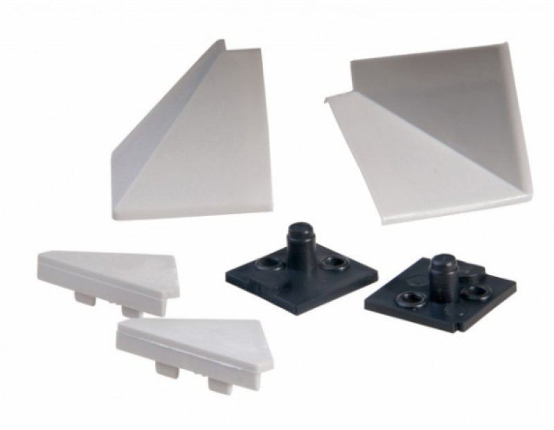 set elementů k profilu L220 L230 - nerez lesklý
