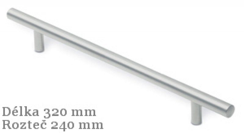 úchytka 885-320 ZN21 12/240mm nikl jemně broušený
