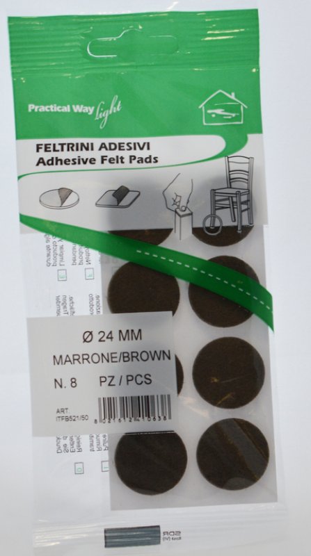 PRACTICAL WAY FILC pr. 24x3,5 hnědá - 8ks platíčko 