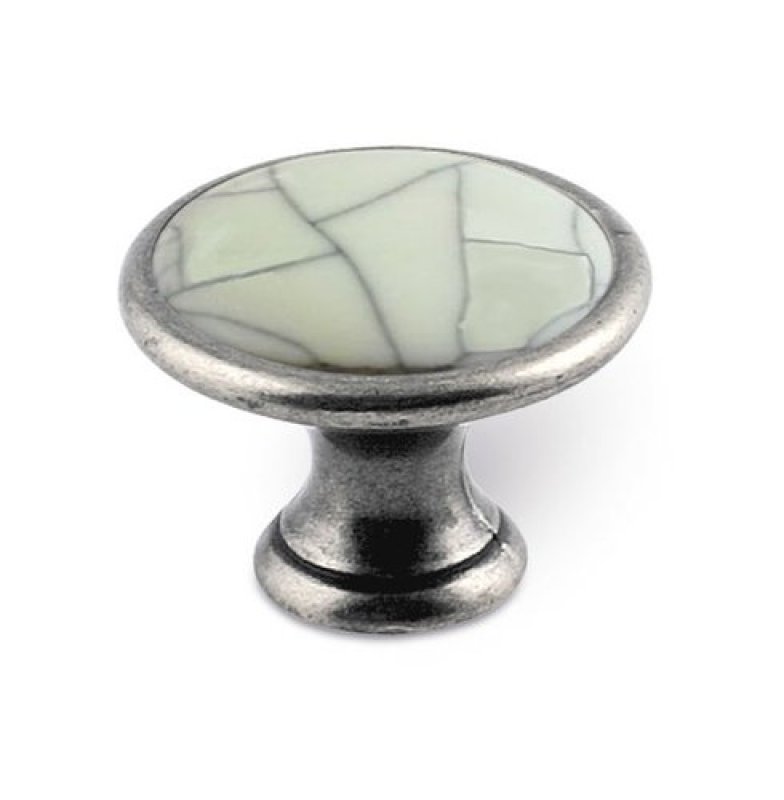 úchytka 1700-29 ZN29 PC5 starostříbrná,porcelán CRACK