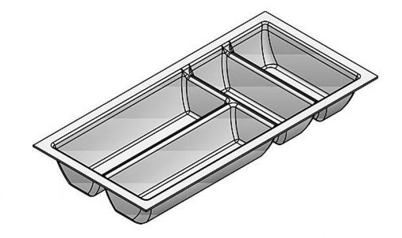 příborník AGO LINEA 490x290mm šedý do skříňky 30cm