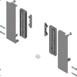 BLUM MERIVOBOX čelní kování pro vnitřní zásuvku E se zásuvným prvkem indium šedá mat