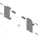 BLUM MERIVOBOX čelní kování pro vnitřní zásuvku M Indium šedá matná 