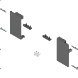 BLUM MERIVOBOX čelní kování pro vnitřní zásuvku M Orion šedá