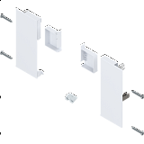 BLUM MERIVOBOX čelní kování pro vnitřní zásuvku K Hedvábně bílá matná