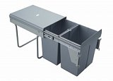 výsuvný odpadkový 2-koš 2x20l s úchyty dvířek do skříňky 40cm