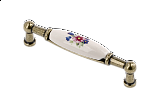 Úchytka 0728 96mm antická mosaz/porcelán