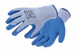 DILL rukavice potažené latexem šedá/modrá  10