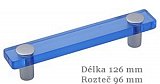 úchytka 8119-126 ISN16 MV11 96mm bílý hliník + akrylát modrý