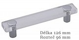 úchytka 8119-126 ISN1 MV11 96mm bílý hliník+akrylát čirý