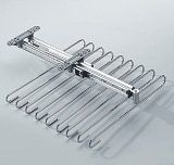 Výsuvný věšák na kalhoty - 11 ramen, 350x462x105 mm, chrom