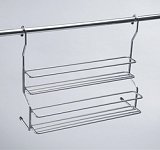 Polička kořenková dvojitá na 16ks chrom matný 350x125x295