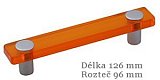 úchytka 8119-126 ISN9 MV11 96mm bílý hliník + akrylát oranžový