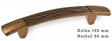 úchytka 2162-150 ZN58 staromosaz červenohnědá brinýr 96mm