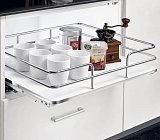 Plnovýsuvný koš Elegance s BL,  do 60cm, plné dno, chrom