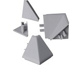 roh vnitřní 135° na profil L20 - tmavě šedá