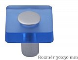 úchytka 8118-30 I SN16 MV11 knobka hliník bílý + akrylát modrý