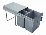 výsuvný odpadkový 3-koš 2x10l,1x20l s příchyty na dvířka do skříňky 40cm