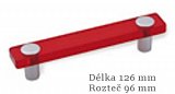 úchytka 8119-126 ISN10 MV11 96mm hliník bílý + akrylát červený