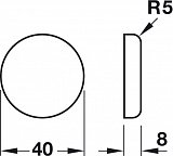 Hafele krytka pantu na sklo 35mm černá