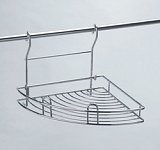 Rohová police L/P chrom mat