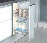 Plnovýsuvný dvojkoš boční Komfort s BL drátěný - Pravý do 20cm skříňky chrom