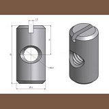 příčný váleček symetrický M6x10x20