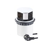 Výsuvná zásuvka TETRABOX 3x230V, 2xUSB stříbrná