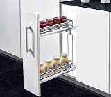 Plnovýsuvný dvojkoš boční Elegance s BL plné dno - Pravý do 20cm chrom