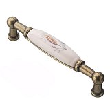 Úchytka 0728 antická mosaz/porcelán