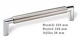úchytka 2161-332 ZN21ZN1 nikl jemně broušený+chrom lesk