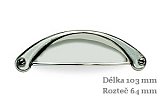 úchytka 1761-103 ZN29 64mm nikl jemně broušeny