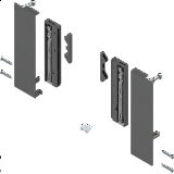 BLUM MERIVOBOX čelní kování pro vnitřní zásuvku E se zásuvným prvkem orion šedá