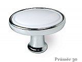 Úchytka 1971-30 ZN1A4,chrom lesk,plast bílý