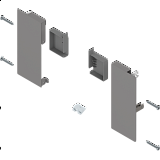 BLUM MERIVOBOX čelní kování pro vnitřní zásuvku K Indium šedá matná 
