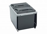 Odpadkový koš CUBE 600, 3x12 l + 1x3,3 l, K60 - šedý plast