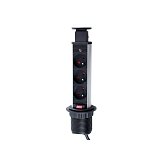 Výsuvná zásuvka LIFTBOX malá 3x230V ,2xUSB černá