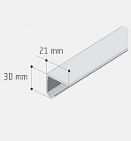 lišta na posuvné dveře S20/30 jednoduchá Al ELOX 300cm