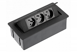 Výklopná zásuvka SOFT 3x230V ČERNÁ